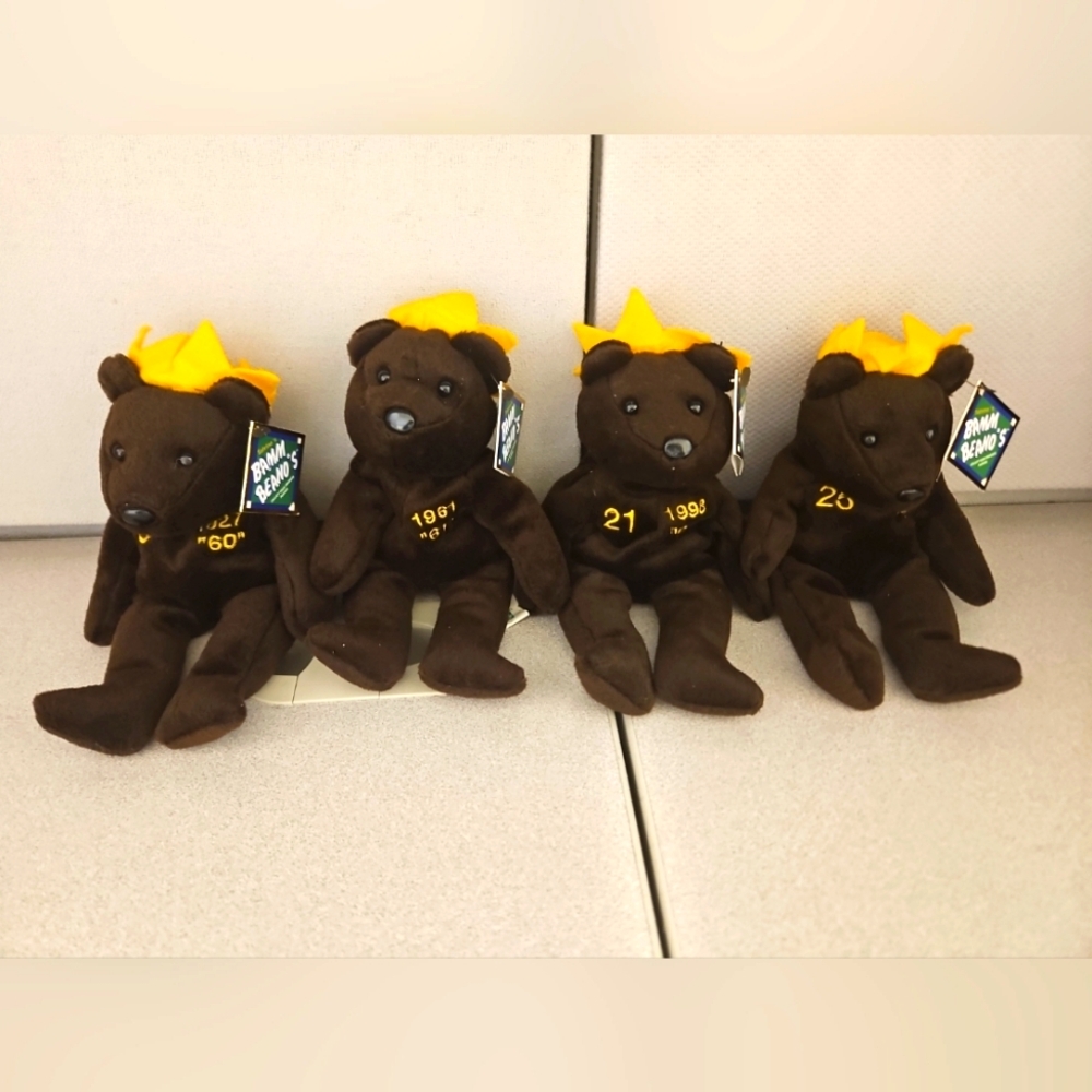 (4) 1998 Bamm Beanos 60 HR Club : Babe Ruth & Maris & Sosa & McGwire Bears (NWT)